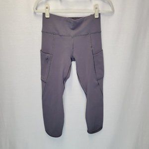 Athleta Women's Small Leggings Gray Cropped Pockets